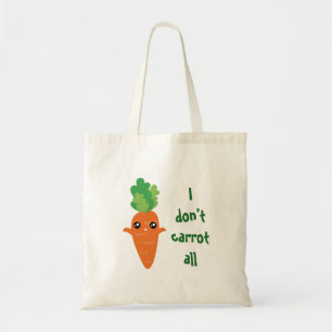 Funny I don't Carrot All Food Pun Humour Cartoon Tote Bag