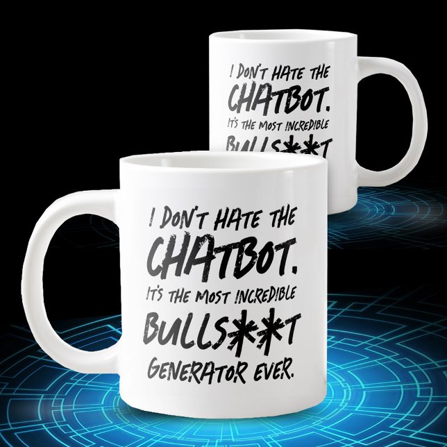 Funny I Don't Hate the Chatbot ... Large Coffee Mug (Funny I Don't Hate the Chatbot ... Jumbo Coffee Mug Cover Photo)