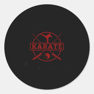Funny i don't know karate student belt kung fu pun classic round sticker