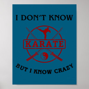 Funny i don't know karate student belt kung fu pun poster