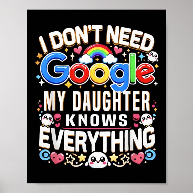 Funny I Don't Need Google, My Daughter Knows Every Poster (Front)