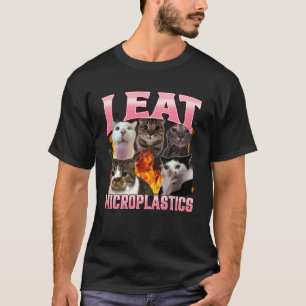 Funny I Eat Microplastics Humour Cat Meme Bootleg T-Shirt