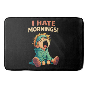 Funny I Hate Mornings Sleepy Bath Mat