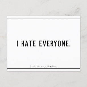 Funny I Hate You Valentines Postcard