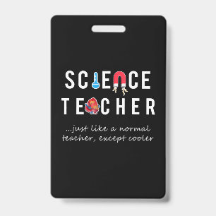 Funny I Heart Love Science & Biology Teacher Gift. ID Badge