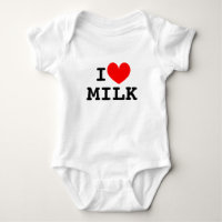 Funny I heart milk infant bodysuit | Cute snapsuit