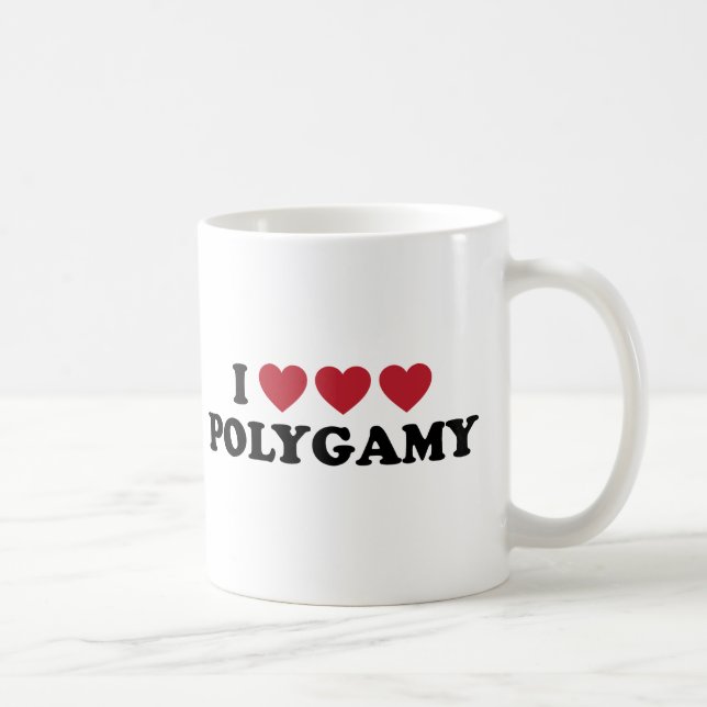 Funny I Heart Polygamy Coffee Mug (Right)