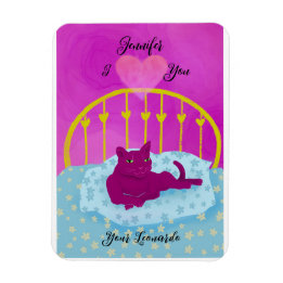 Funny I Heart You From Cat Personalised Magnet