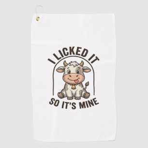 Funny I Licked It Cow Vintage Farm Shirt Design_1 Golf Towel
