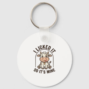 Funny I Licked It Cow Vintage Farm Shirt Design_1 Key Ring