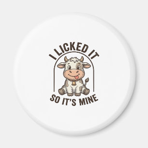 Funny I Licked It Cow Vintage Farm Shirt Design_1 Magnet
