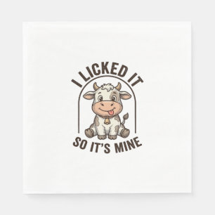Funny I Licked It Cow Vintage Farm Shirt Design_1 Napkin