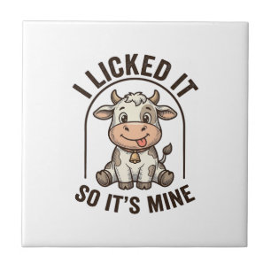 Funny I Licked It Cow Vintage Farm Shirt Design_1 Tile