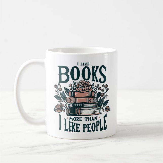 Funny I Like Books Coffee Mug (Left)