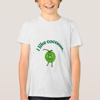 Funny "I Like Coconuts" Kids T-Shirt – Cute Green  Tri-Blend Shirt