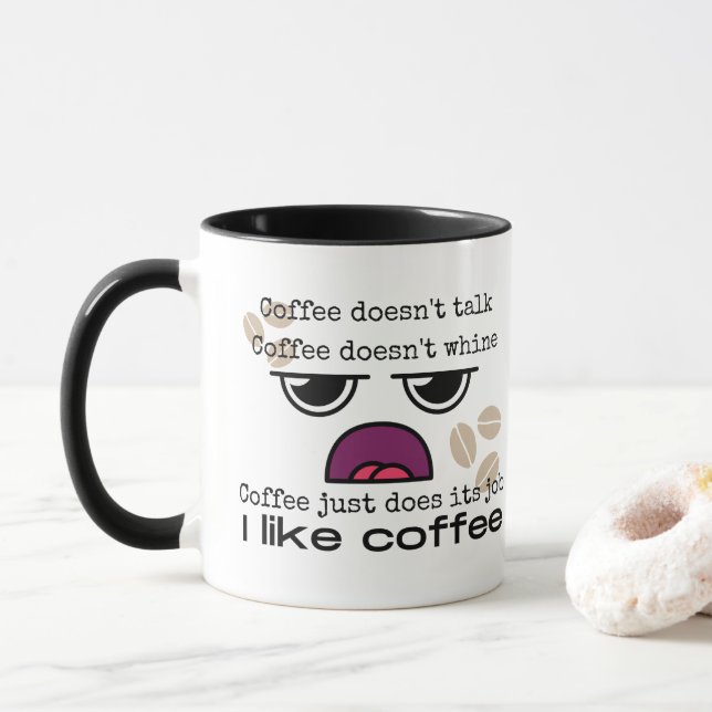 Funny I Like Coffee  Mug (With Donut)