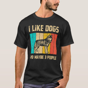 Funny I Like Dogs And Maybe 3 People Dog Vintage T-Shirt