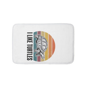 Funny I Like Turtles Vintage Engraving T-Shirt Des Bath Mat