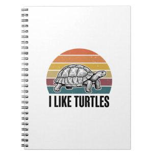 Funny I Like Turtles Vintage Engraving T-Shirt Des Notebook