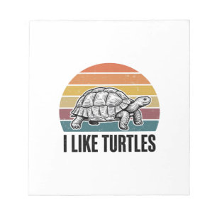 Funny I Like Turtles Vintage Engraving T-Shirt Des Notepad