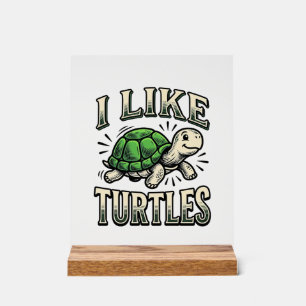Funny I Like Turtles Vintage Turtle Shirt Design_1 Acrylic Sign