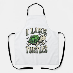 Funny I Like Turtles Vintage Turtle Shirt Design_1 Apron
