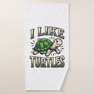 Funny I Like Turtles Vintage Turtle Shirt Design_1 Bath Towel