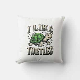 Funny I Like Turtles Vintage Turtle Shirt Design_1 Cushion