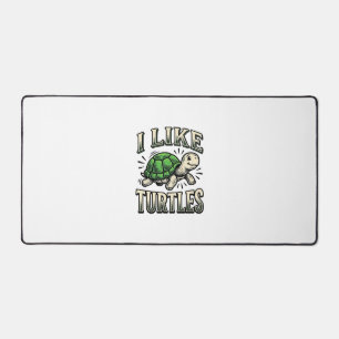 Funny I Like Turtles Vintage Turtle Shirt Design_1 Desk Mat