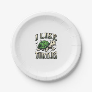 Funny I Like Turtles Vintage Turtle Shirt Design_1 Paper Plate