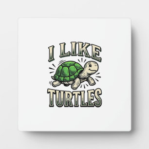 Funny I Like Turtles Vintage Turtle Shirt Design_1 Plaque