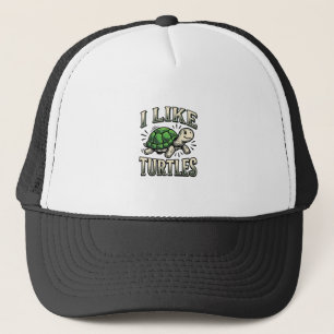 Funny I Like Turtles Vintage Turtle Shirt Design_1 Trucker Hat