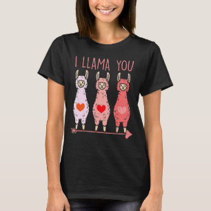 Funny I Llama You Cute Valentines Day Alpaca Girls T-Shirt