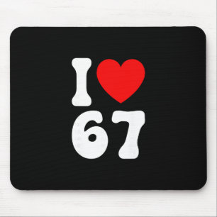 Funny I Love 67 Meme Lover Slang Six Seven 6 7 Bra Mouse Mat