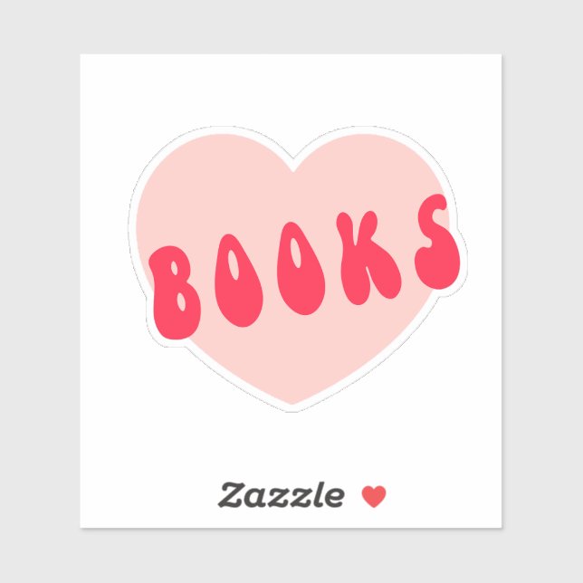 Funny I Love Books Print with Heart ,funny reading (Sheet)