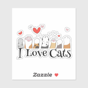 Funny I Love Cats Sticker