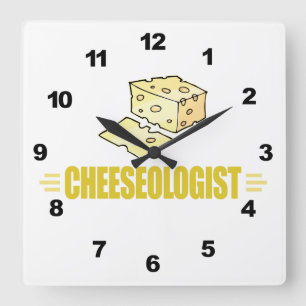 Funny I Love Cheese Square Wall Clock