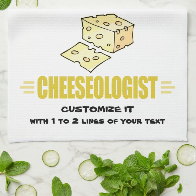 Funny I Love Cheese Tea Towel (Folded)