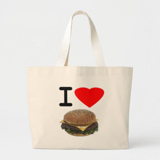 Funny I Love Cheeseburgers Large Tote Bag