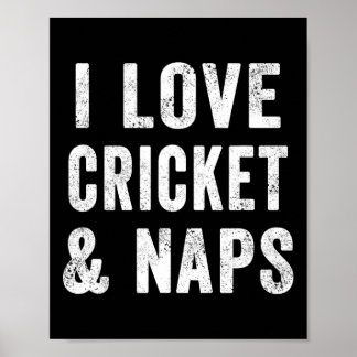 Funny I Love Cricket And Naps Bearded Cricket Dad  Poster