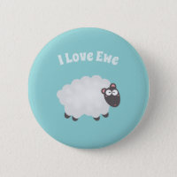 Funny I Love Ewe Cute Fluffy White Sheep Whimsical