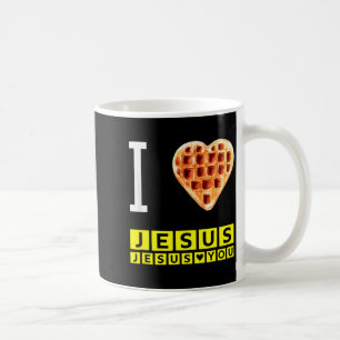 Funny I Love Jesus Waffle Heart Christian Breakfas Coffee Mug