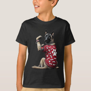 Funny I Love Mum Tattoo Belgian Malinois Mum For W T-Shirt