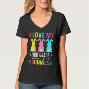 Funny I Love My 3rd Grade Bunnies Teacher Easter B T-Shirt