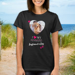 Funny I Love My Boyfriend's Dog Custom Photo T-Shirt<br><div class="desc">Who do you really love? Your boyfriend or his dog! Give the perfect gift to your girlfriend this valentines day with this funny dog lover shirt ! A must have for every dog lover, dog mum and dog dad ! A fun twist on I Love My Boyfriend, this shirt quote...</div>
