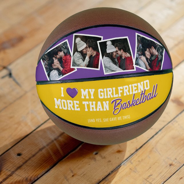 Funny I Love My Girlfriend 4 Photo Basketball (Creator Uploaded)