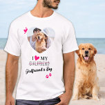 Funny I Love My Girlfriend's Dog Custom Photo T-Shirt<br><div class="desc">Who do you really love? Your girlfriend or her dog! Give the perfect gift to your boyfriend this valentines day with this funny dog lover shirt ! A must have for every dog lover, dog mum and dog dad ! A fun twist on I Love My Girlfriend, this shirt quote...</div>