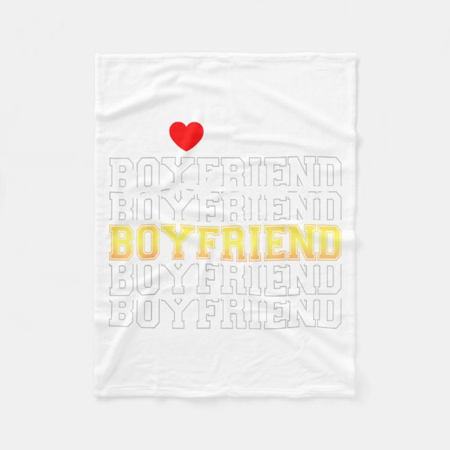 Funny I Love My Handsome Boyfriend Valentine  Fleece Blanket (Front)