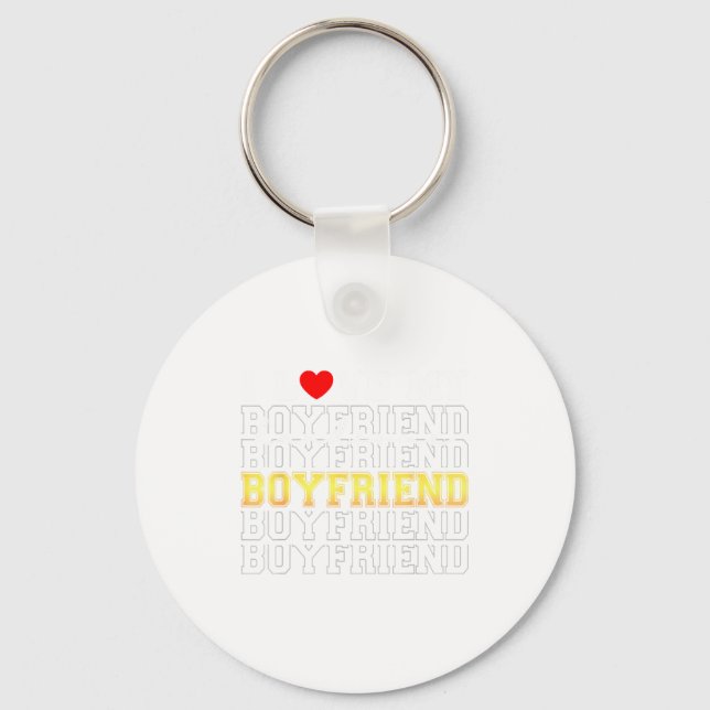Funny I Love My Handsome Boyfriend Valentine  Key Ring (Front)