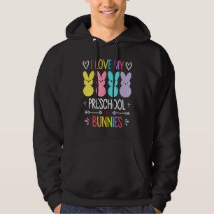 Funny I Love My Preschool Bunnies Teacher Easter B Hoodie